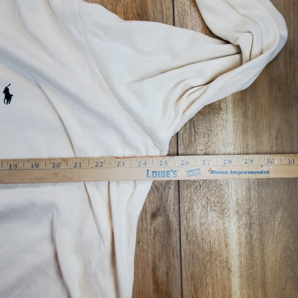 VTG Polo Ralph Lauren Turtleneck Mens Large Cream Cotton Long Sleeve USA Made